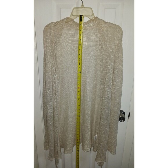 EILEEN FISHER Cardigan‎ Duster XL Women's Linen Blend Open Front Oatmeal Beige * - Picture 14 of 16